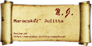 Maracskó Julitta névjegykártya